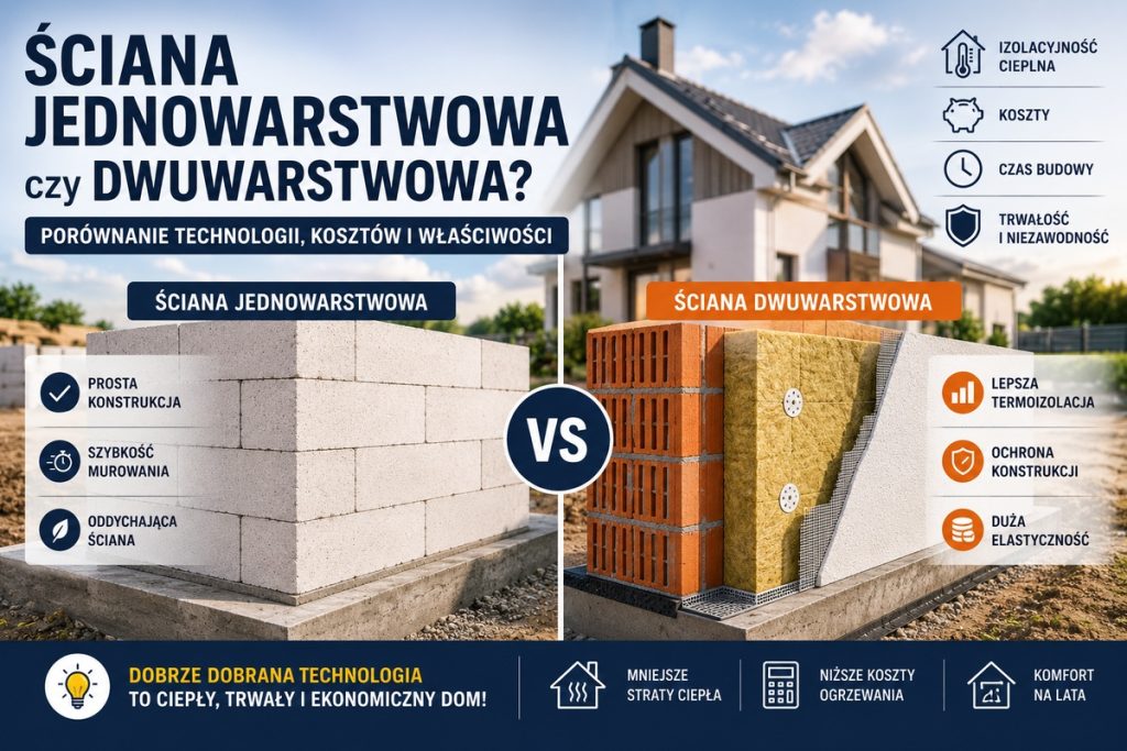 Ściana jednowarstwowa czy dwuwarstwowa - co wybrać w 2026?